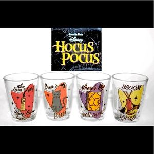 DISNEYS HOCUS POCUS GLASS set of 4 shot glasses 🎃👻💀🐈‍⬛